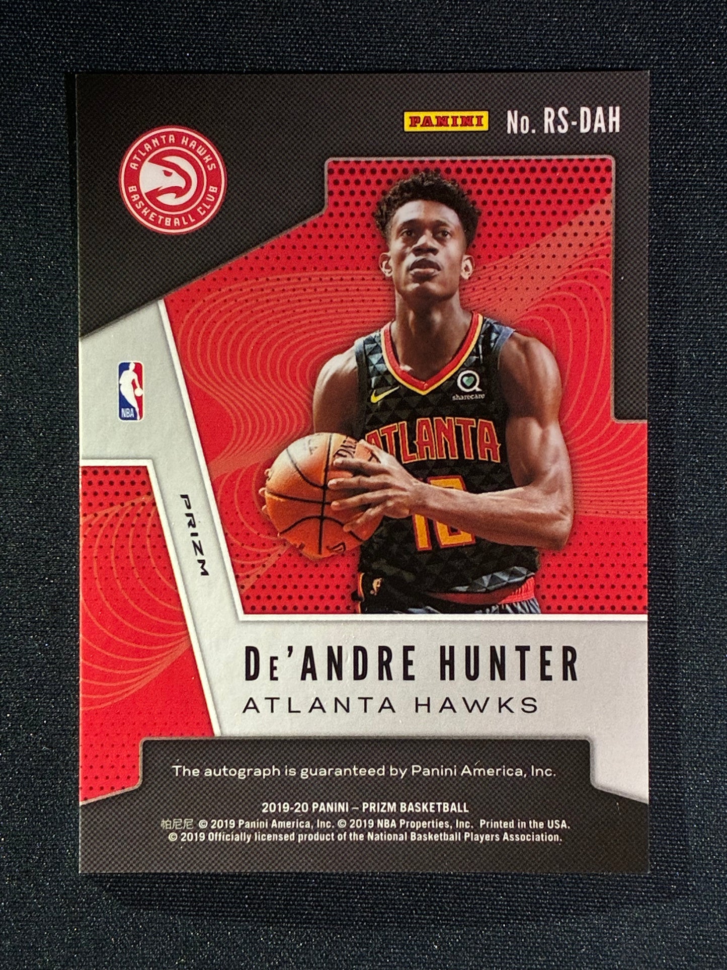 2019-20 Prizm DE'ANDRE HUNTER Rookie Signatures Auto Blue Shimmer FOTL #DAH