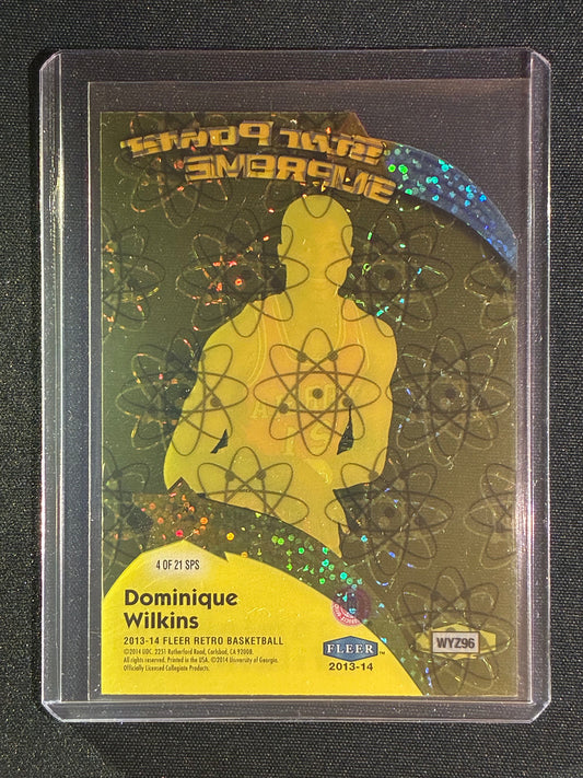 2013-14 Fleer Retro DOMINIQUE WILKINS Ultra Star Power Supreme Acetate Die-Cut #4