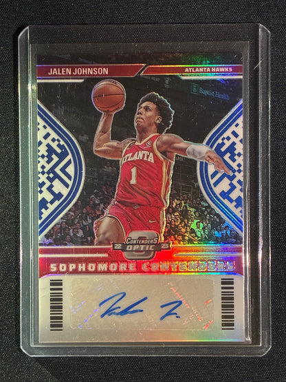 2022-23 Contenders Optic JALEN JOHNSON Sophomore Contenders Auto Blue Prizm 39/75