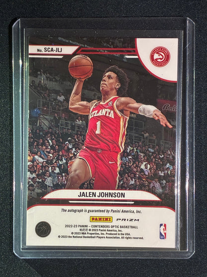 2022-23 Contenders Optic JALEN JOHNSON Sophomore Contenders Auto Blue Prizm 39/75