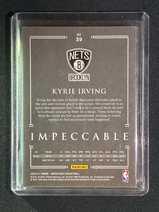 2020-21 Impeccable KYRIE IRVING Base Silver 66/75 #39