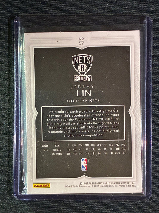 2016-17 National Treasures JEREMY LIN Base Silver 23/99 #57