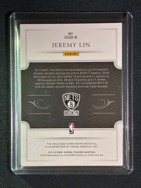 2017-18 National Treasures JEREMY LIN Game Gear Dual Jersey Silver 78/99