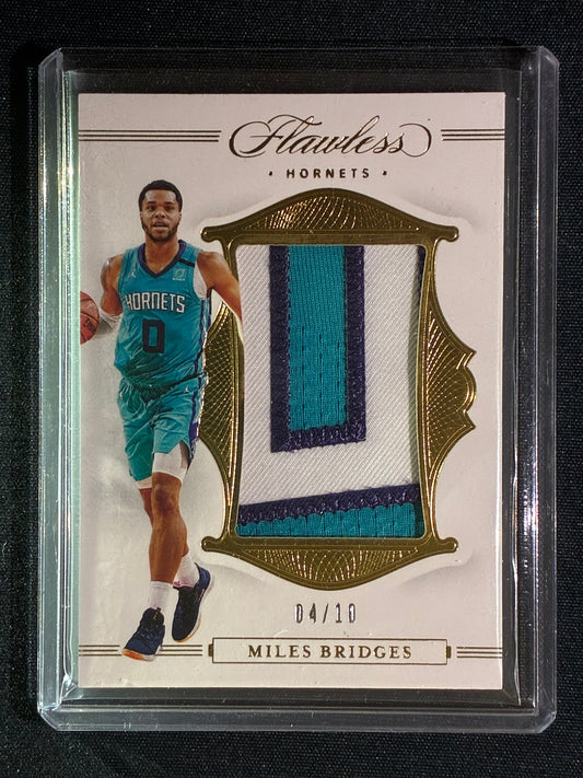 2019-20 Flawless MILES BRIDGES Patches Gold 4/10 #MBR
