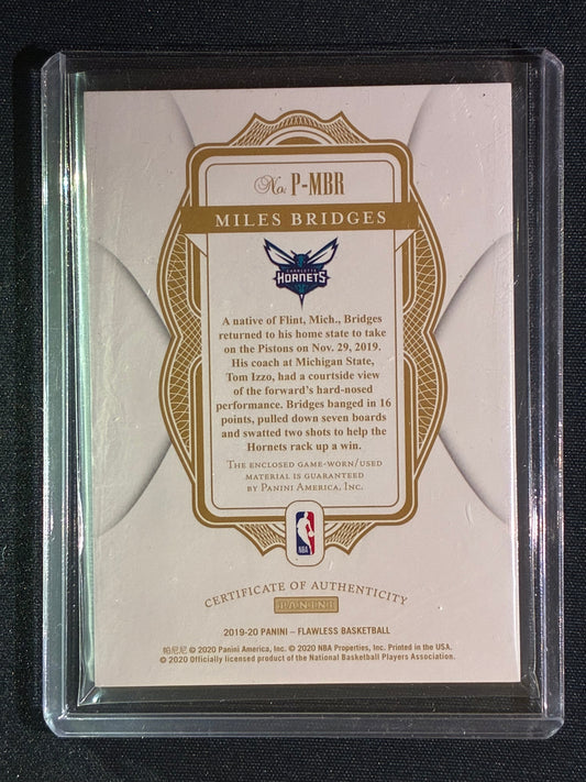2019-20 Flawless MILES BRIDGES Patches Gold 4/10 #MBR