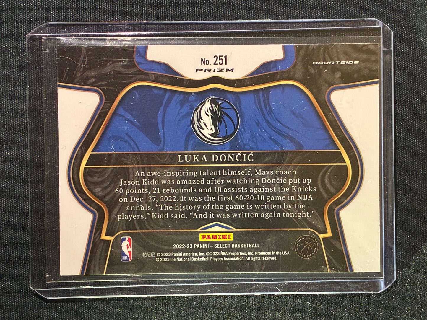 2022-23 Select LUKA DONCIC Courtside Silver Prizm SSP #251