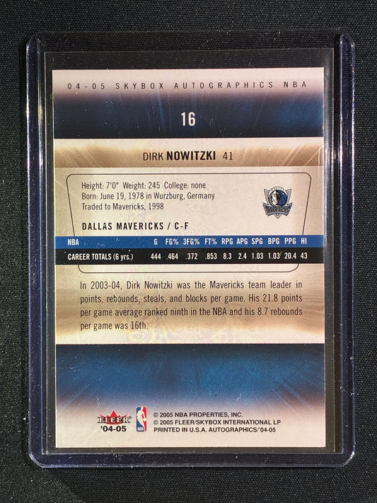 2004-05 Skybox Autographics DIRK NOWITZKI Foil Signature Silver Base #16
