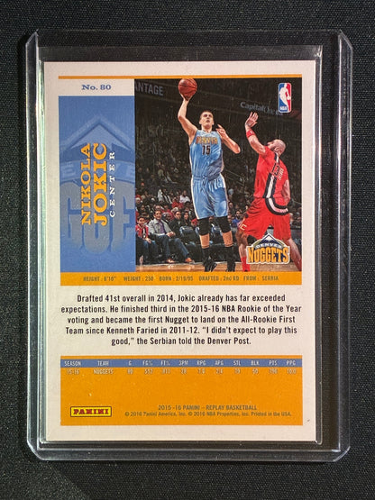2015-16 Replay NIKOLA JOKIC Rookie Ruby Red 7/49 #80