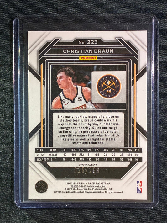 2022-23 Prizm CHRISTIAN BRAUN Rookie Red Prizm 25/299 #223