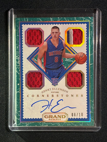 2016-17 Grand Reserve HENRY ELLENSON Cornerstones Rookie Quad Patch Auto Marble 8/10