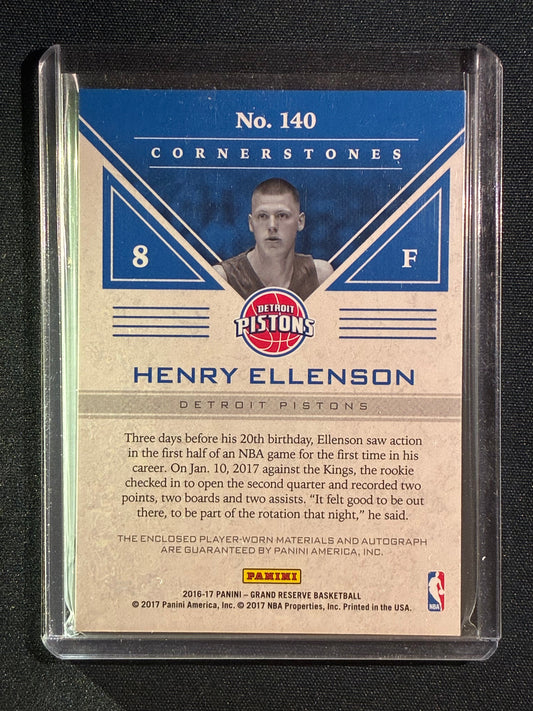 2016-17 Grand Reserve HENRY ELLENSON Cornerstones Rookie Quad Patch Auto Marble 8/10
