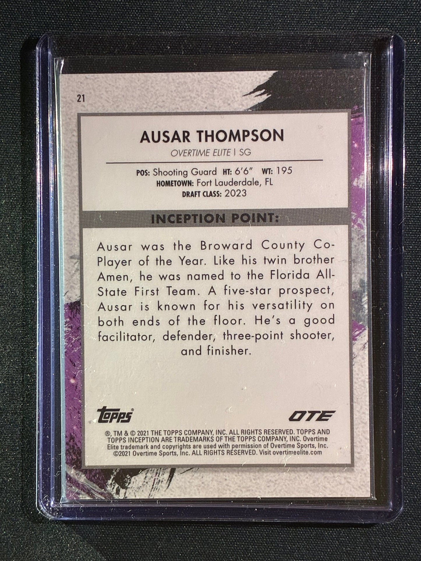 2021-22 Inception OTE AUSAR THOMPSON Rookie Blue 126/199 #21