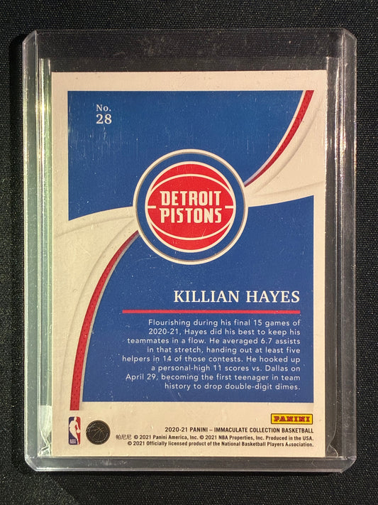 2020-21 Immaculate KILLIAN HAYES Rookie Emerald Green 4/5 #28