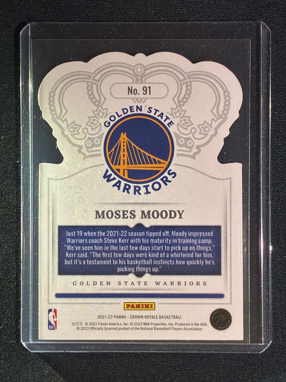 2021-22 Crown Royale MOSES MOODY Rookie Die-Cut Blue Cracked Ice 8/99 #91