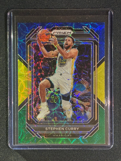 2022-23 Prizm STEPHEN CURRY Choice Blue Yellow Green Scope #101