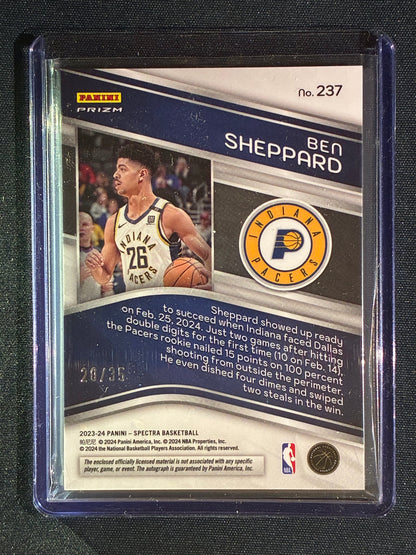 2023-24 Spectra BEN SHEPPARD Rookie Patch Auto Astral Cracked Ice 20/35 #237