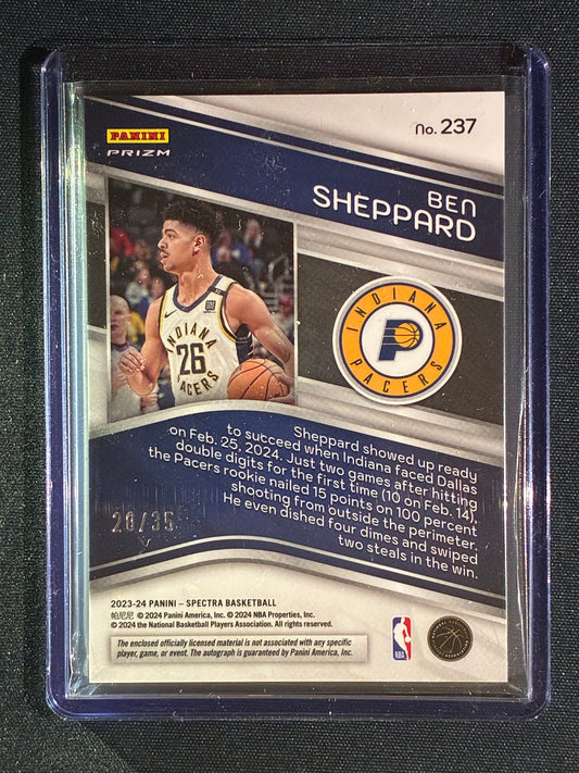 2023-24 Spectra BEN SHEPPARD Rookie Patch Auto Astral Cracked Ice 20/35 #237