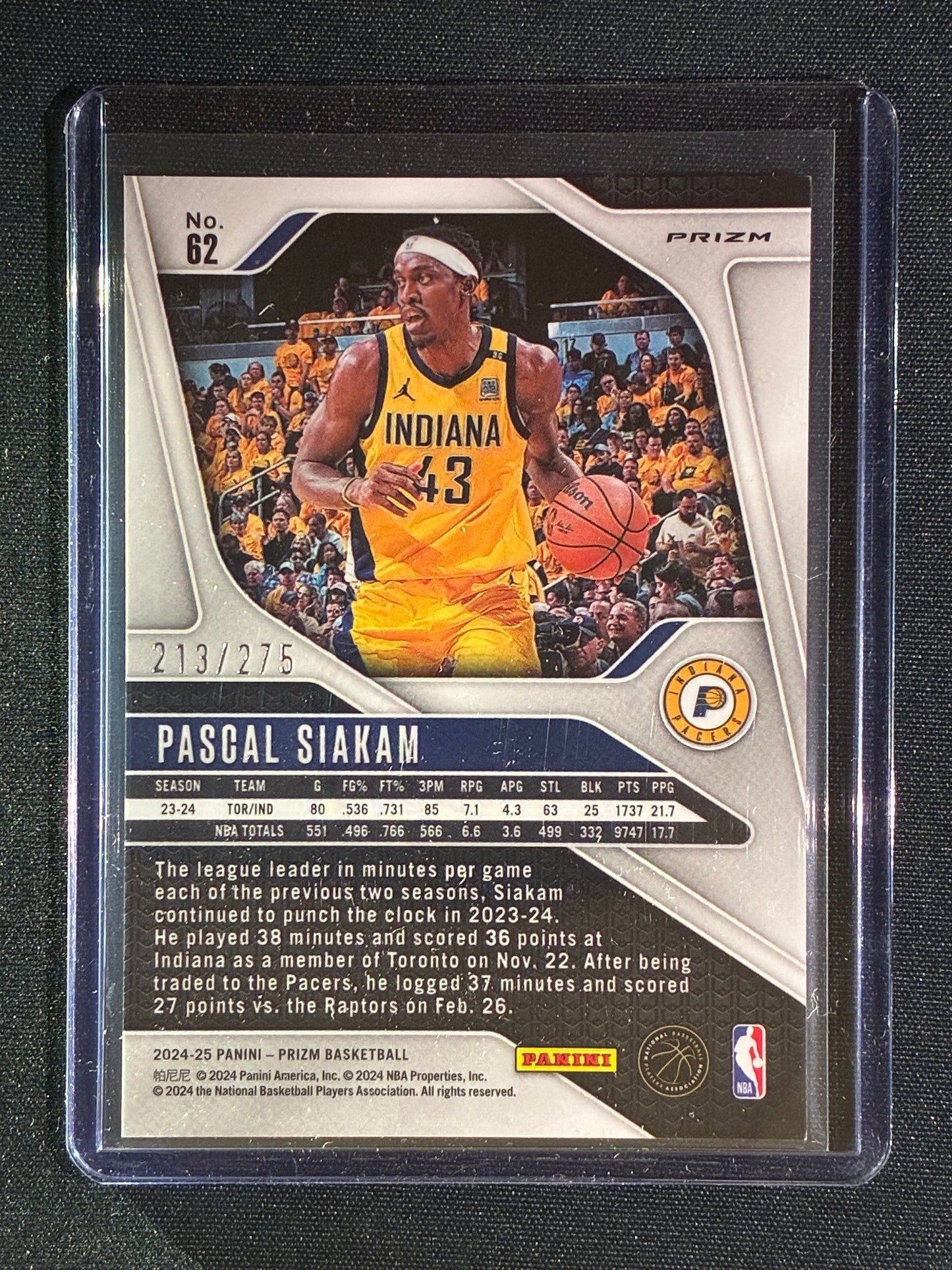 2024-25 Prizm PASCAL SIAKAM White Lazer 213/275 #62