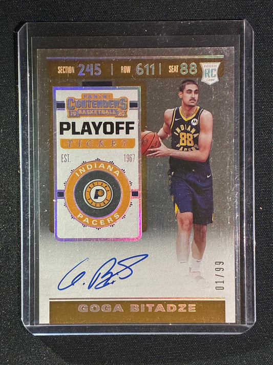 2019-20 Contenders GOGA BITADZE Rookie Auto Playoff Ticket 1/99 #136