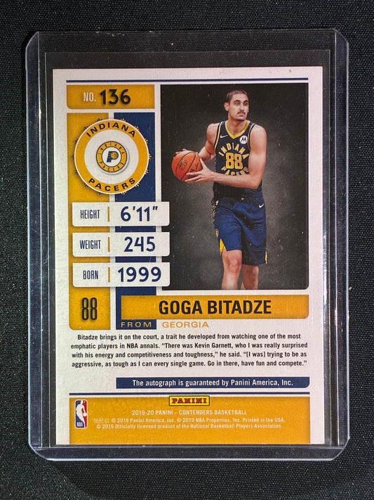 2019-20 Contenders GOGA BITADZE Rookie Auto Playoff Ticket 1/99 #136