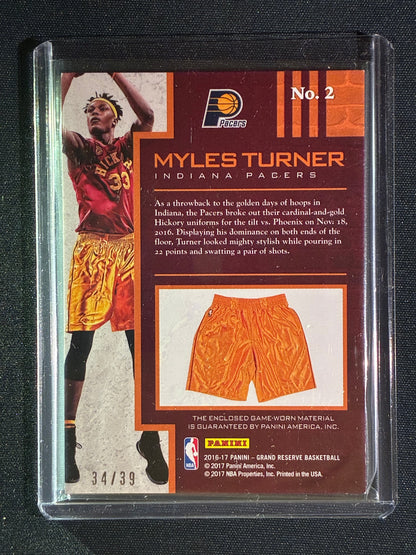 2016-17 Grand Reserve MYLES TURNER Hickory Basketball Jumbo Jersey 34/39 #2