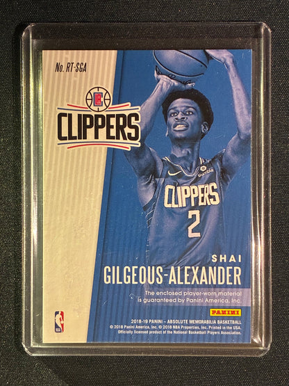 2018-19 Absolute SHAI GILGEOUS-ALEXANDER Rookie Threads Jersey Level 1 197/199