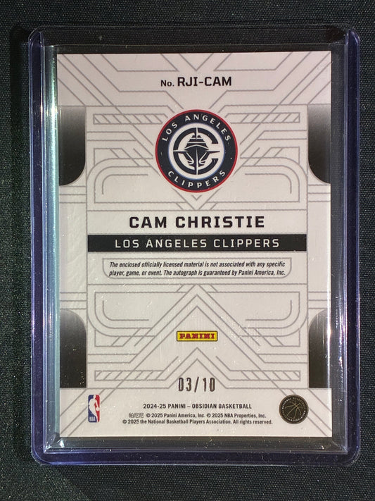 2024-25 Obsidian CAM CHRISTIE Rookie Jersey Ink Patch Auto Electric Etch Gold 3/10