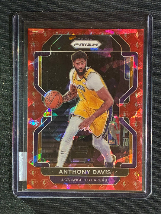 2021-22 Prizm ANTHONY DAVIS 75th Anniversary Red Cracked Ice 25/75 #53