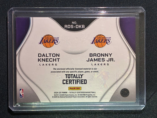 2024-25 Totally Certified DALTON KNECHT BRONNY JAMES JR. Rookie Dual Jersey Silver #DKB