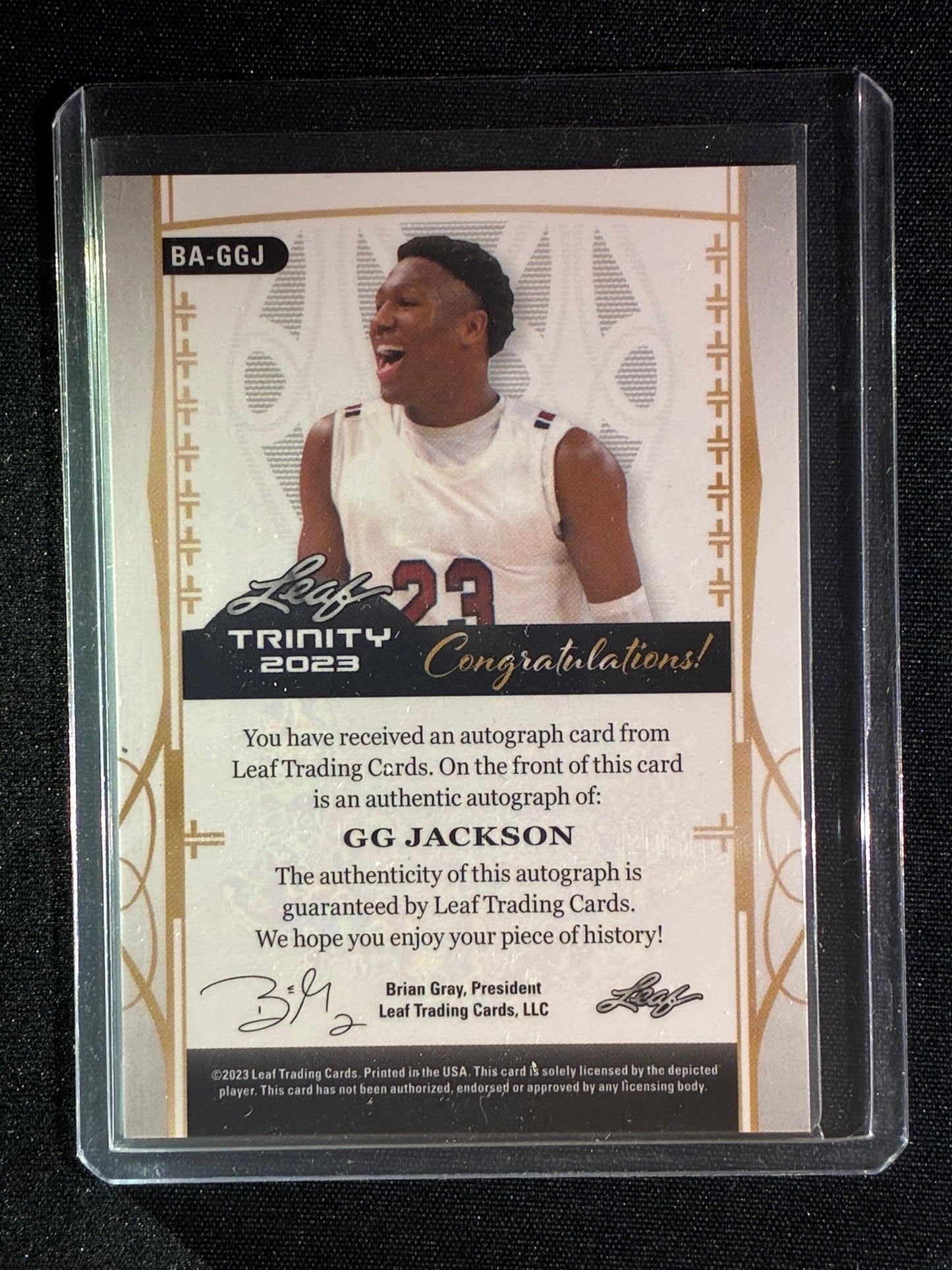 2023-24 Leaf Trinity GG JACKSON Rookie Auto Green 11/20