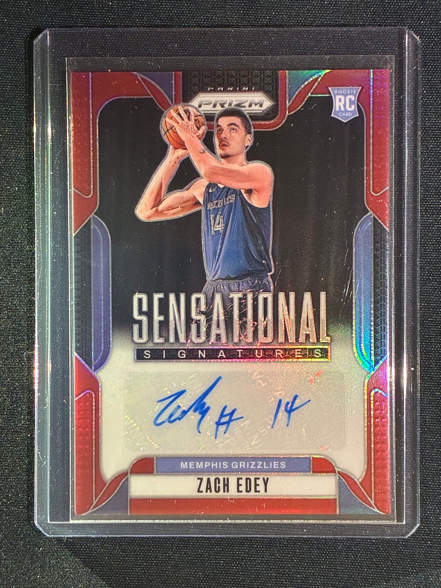 2024-25 Prizm ZACH EDEY Sensational Signatures Rookie Auto Red Prizm 17/99 #ZEG
