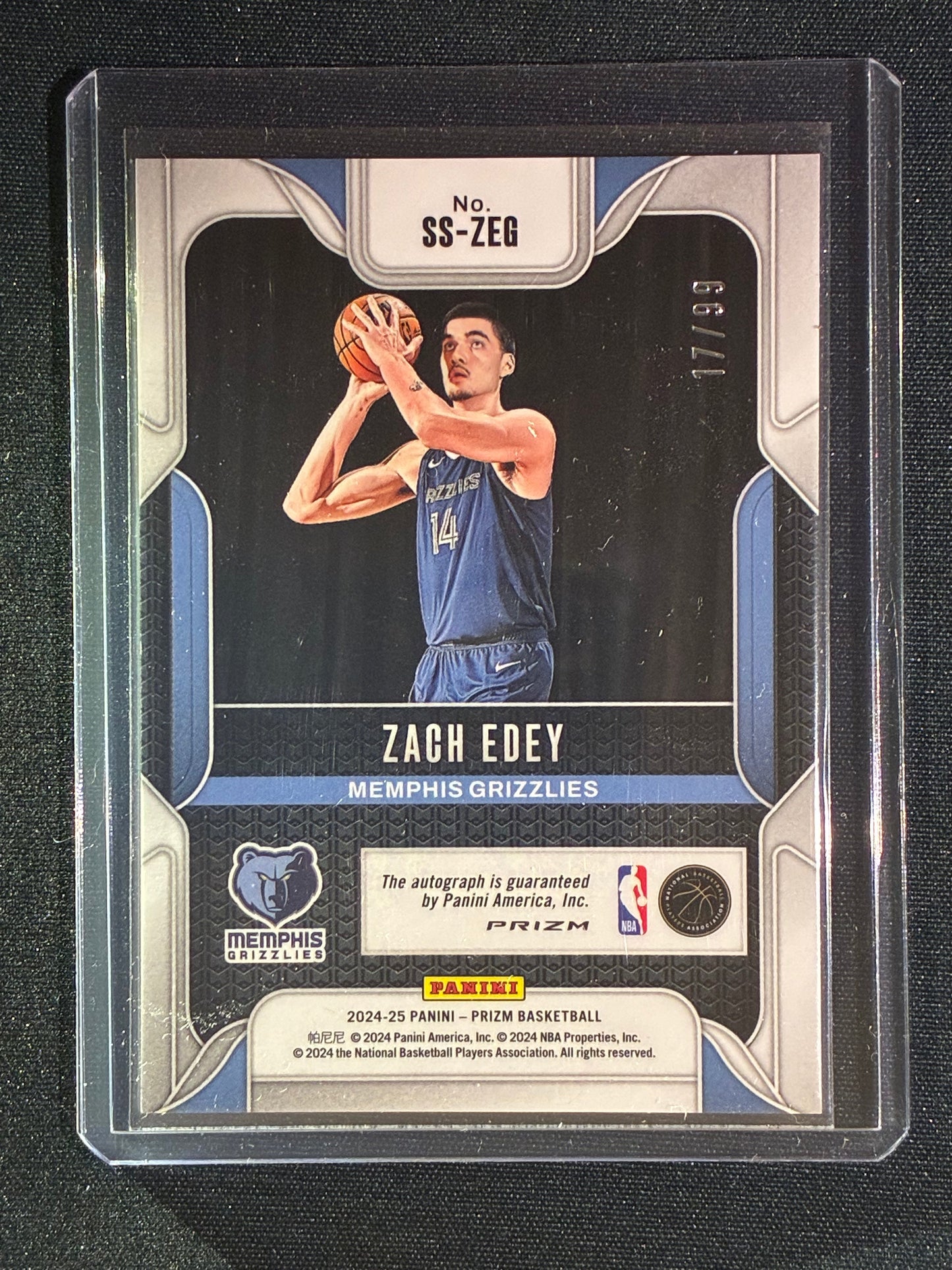 2024-25 Prizm ZACH EDEY Sensational Signatures Rookie Auto Red Prizm 17/99 #ZEG