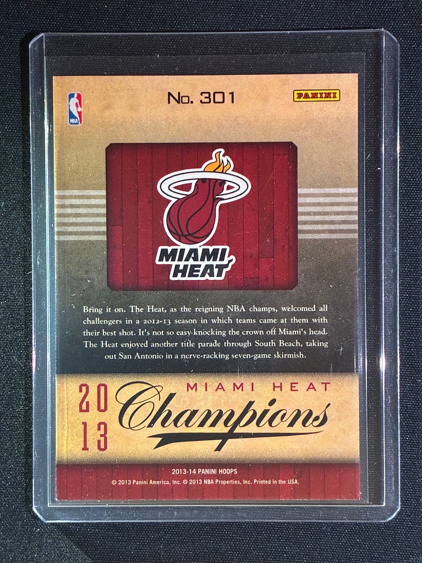 2013-14 Hoops LEBRON JAMES DWYANE WADE 2013 Champions Miami Heat #301