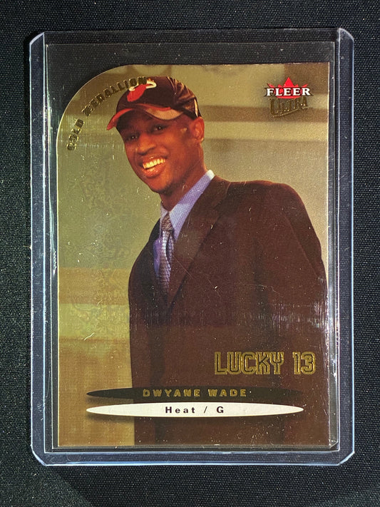 2003-04 Fleer Ultra DWYANE WADE Lucky 13 Rookie Gold Medallion Die-Cut #175