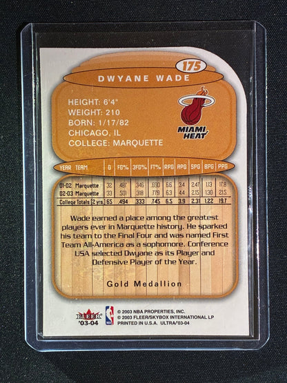 2003-04 Fleer Ultra DWYANE WADE Lucky 13 Rookie Gold Medallion Die-Cut #175