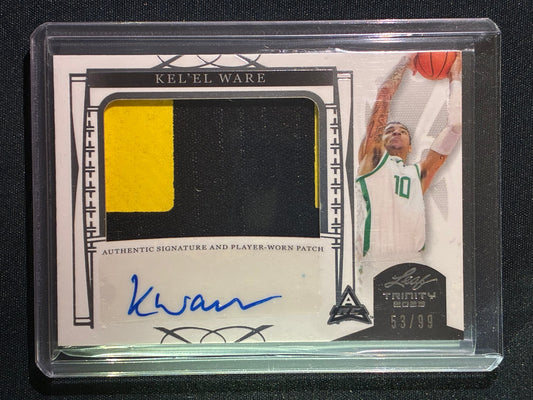 2023-24 Leaf Trinity KEL'EL WARE Rookie Patch Auto Silver 53/99 #KW1