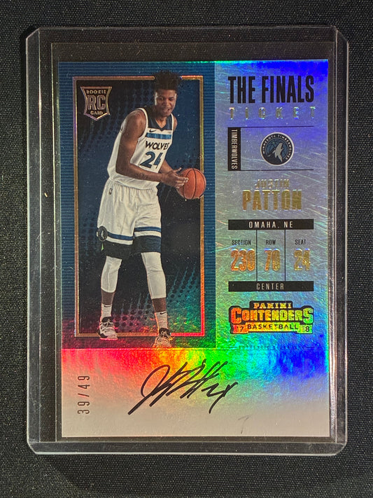 2017-18 Contenders JUSTIN PATTON The Finals Ticket Rookie Auto 39/49 #116