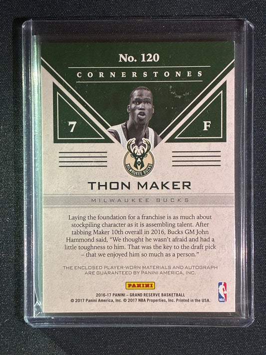 2016-17 Grand Reserve THON MAKER Cornerstones Rookie Quad Jersey Auto Blue 19/49 #120