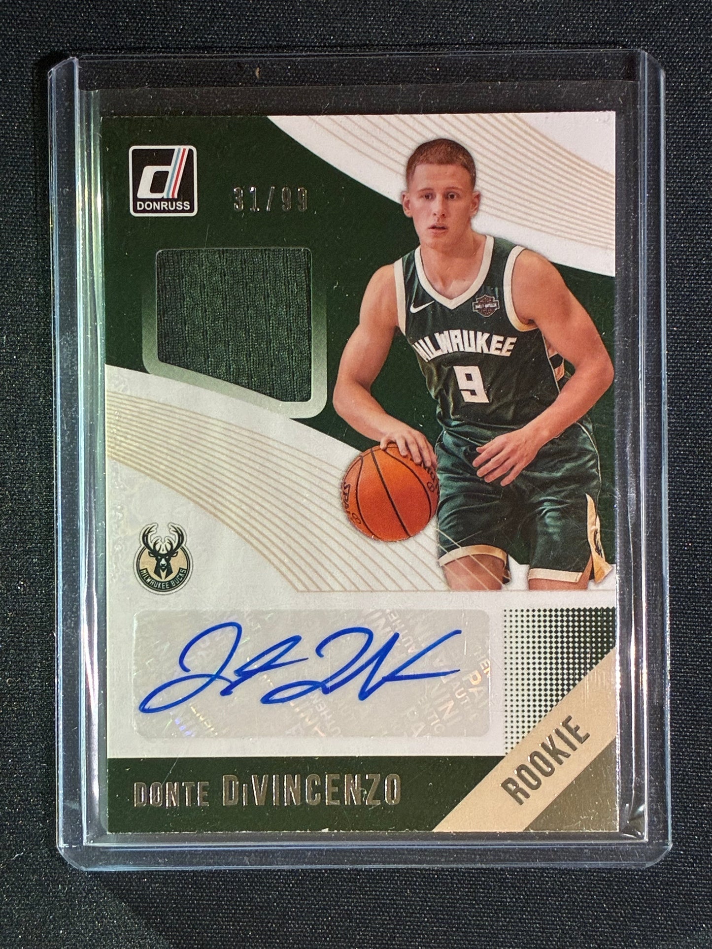 2018-19 Donruss DONTE DIVINCENZO Rookie Materials Signatures Jersey Auto Silver 31/99