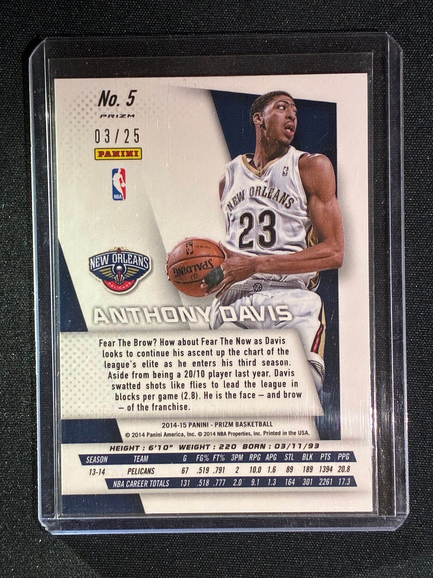 2014-15 Prizm ANTHONY DAVIS Green Mojo 3/25 #5