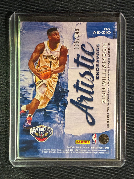 2020-21 Court Kings ZION WILLIAMSON Artistic Endeavors Game-Worn Jersey 35/149