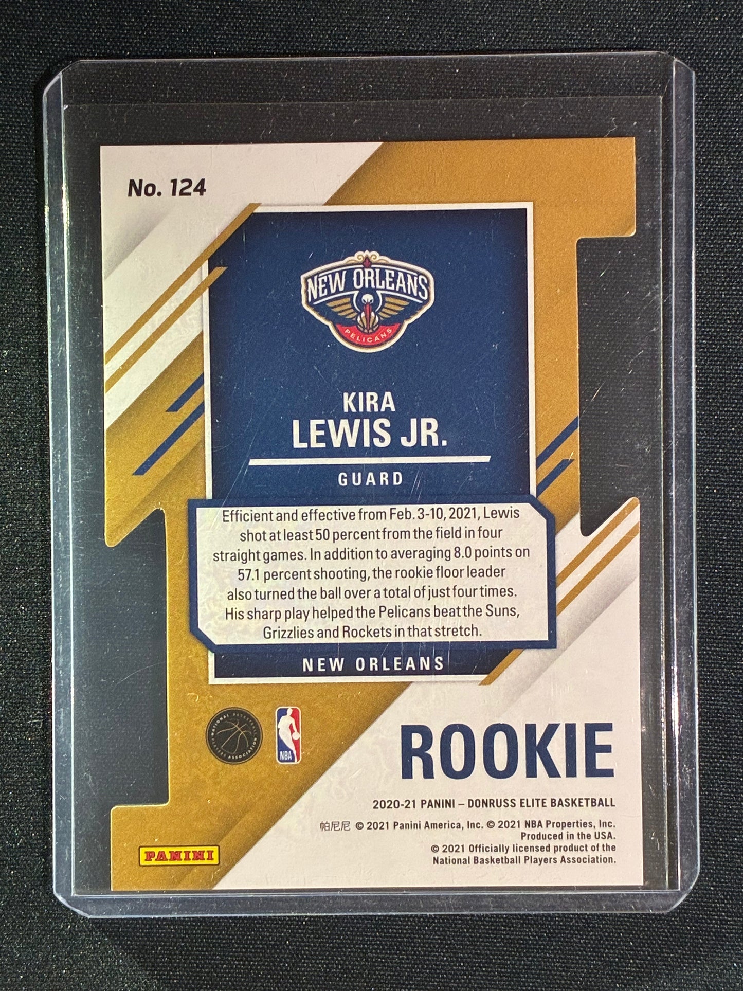 2020-21 Donruss Elite KIRA LEWIS JR. Aspirations Rookie Die-Cut Red 13/87