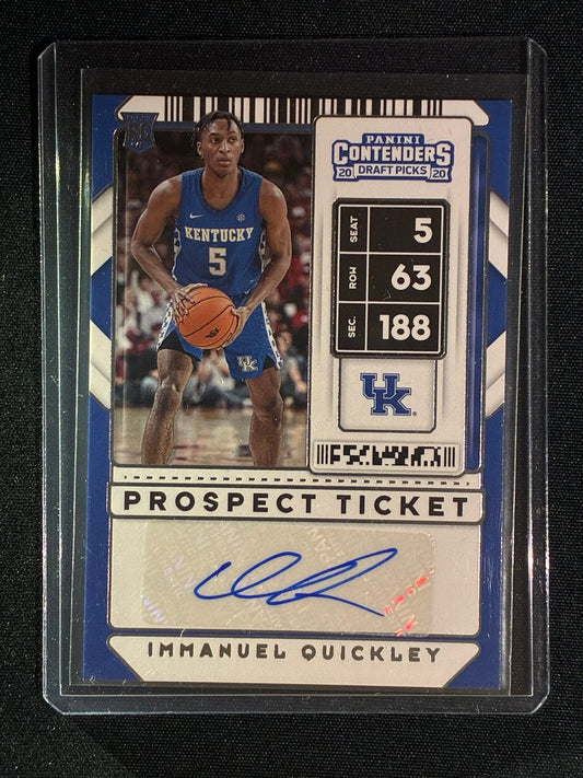 2020-21 Contenders Draft Picks IMMANUEL QUICKLEY Prospect Ticket Rookie Auto Silver #85