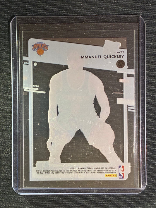 2020-21 Clearly Donruss IMMANUEL QUICKLEY Rated Rookie Acetate Purple #77