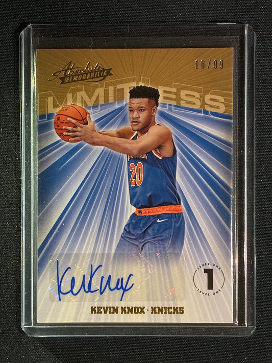 2018-19 Absolute KEVIN KNOX Limitless Signatures Rookie Auto 16/99
