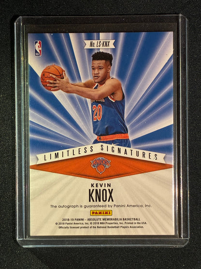 2018-19 Absolute KEVIN KNOX Limitless Signatures Rookie Auto 16/99
