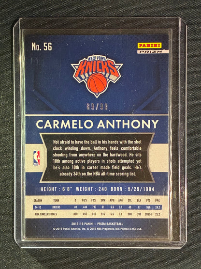 2015-16 Prizm CARMELO ANTHONY Purple Prizm 89/99 #56
