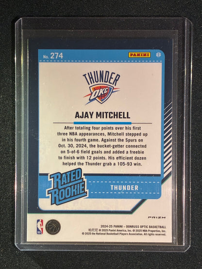 2024-25 Donruss Optic AJAY MITCHELL Rated Rookie Holo Silver Prizm #274