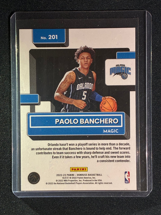 2022-23 Donruss PAOLO BANCHERO Rated Rookie Green Laser #201