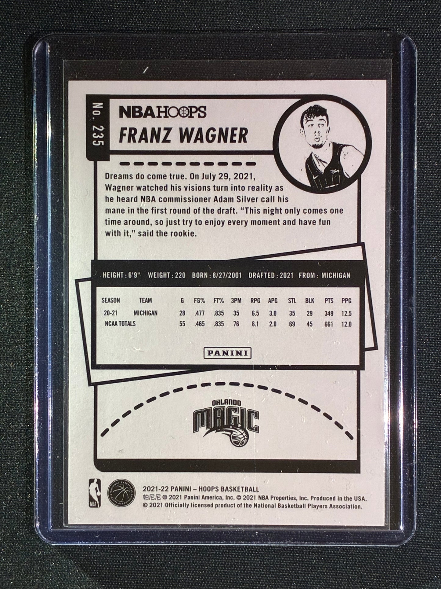 2021-22 Hoops FRANZ WAGNER Rookie Holo Silver 108/199 #235